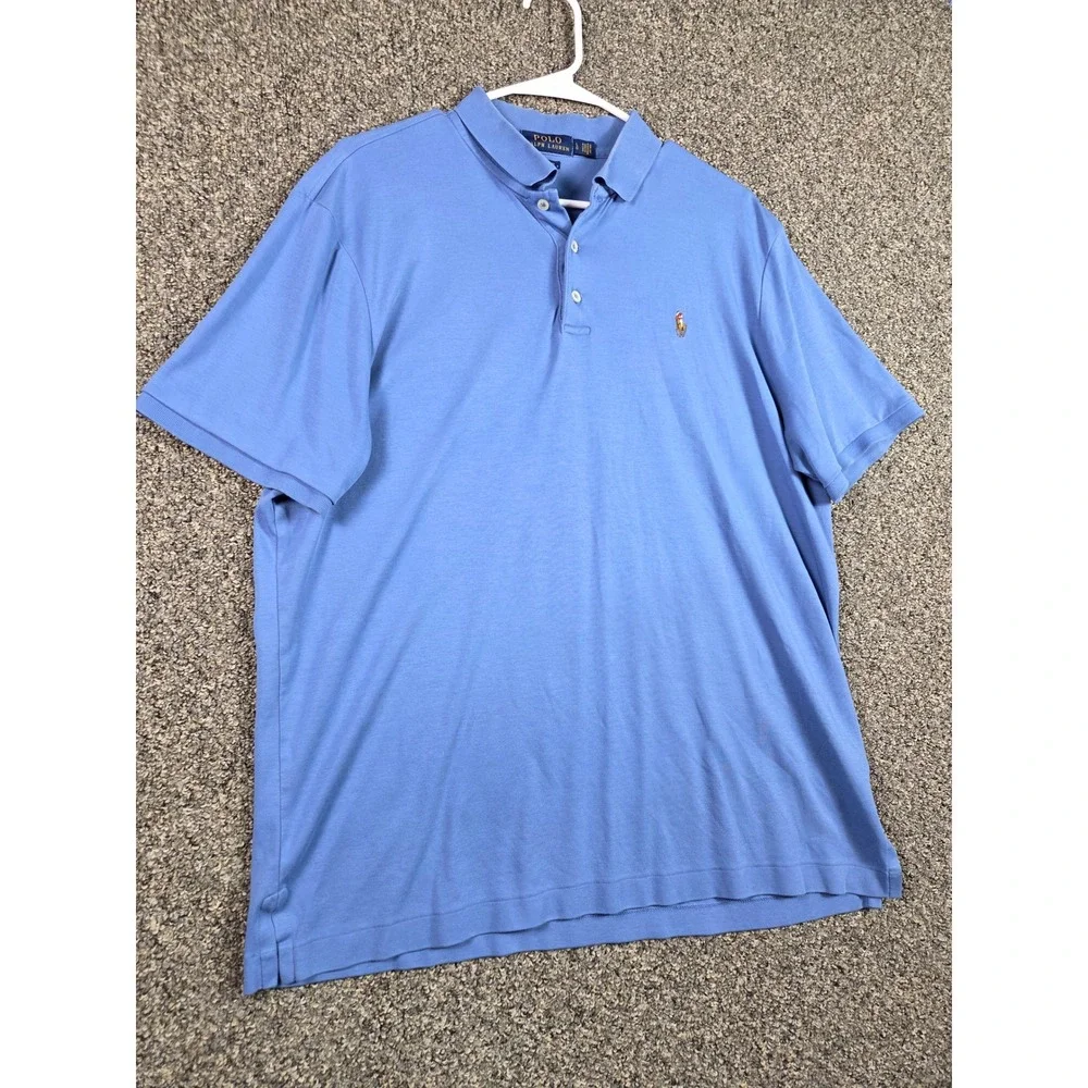 Polo Ralph Lauren Polo Shirt Mens Large Blue Classic Fit Short Sleeve Cotton